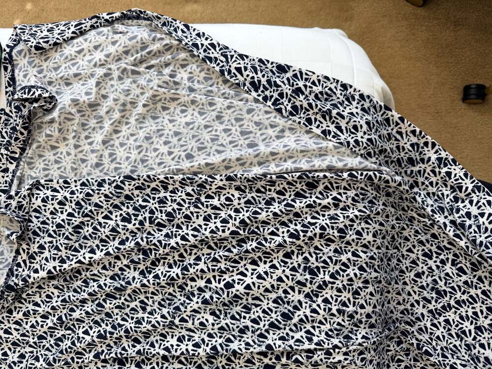 MICHAEL Michael Kors Blue and White Geometric Print Sleeveless Maxi Dress Size M - Picture 5 of 5